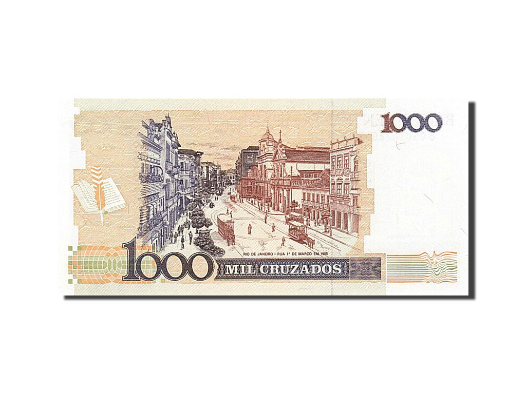 Geldschein, Brasilien, 1 Cruzado Novo on 1000 Cruzados, 1989, UNZ