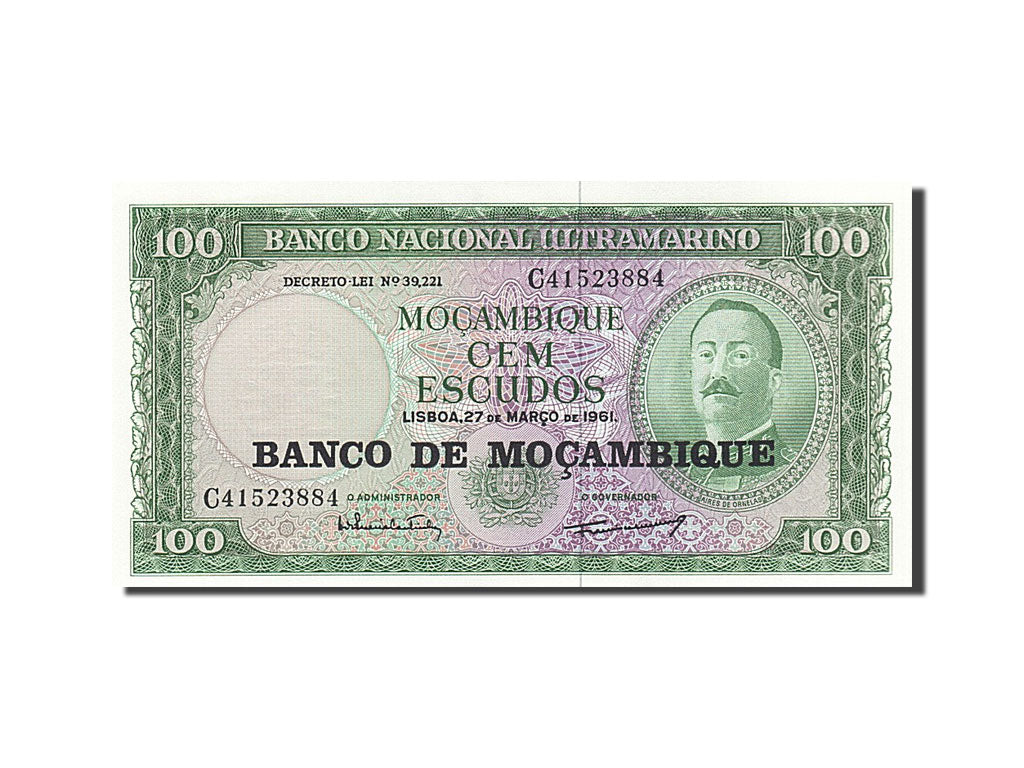 Banknote, Mozambique, 100 Escudos, 1961, 1961-03-27, UNC(65-70)