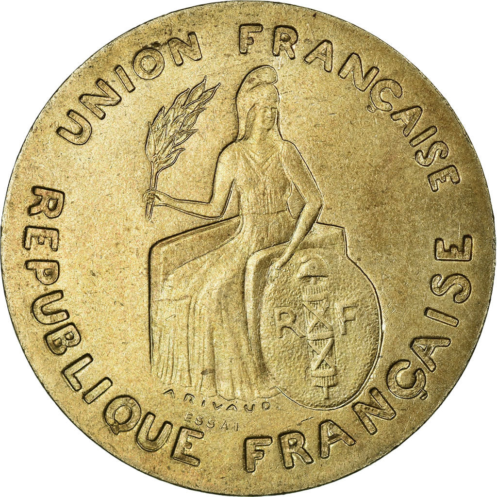 FRENCH OCEANIA, 2 Francs, 1948, Copper-nickel, MS(65-70), Lecompte:11