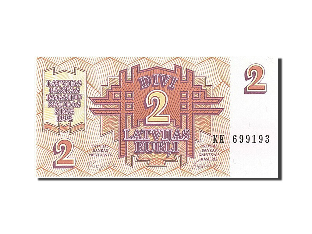 Banknot, Łotwa, 2 Rubli, 1992, UNC(63)