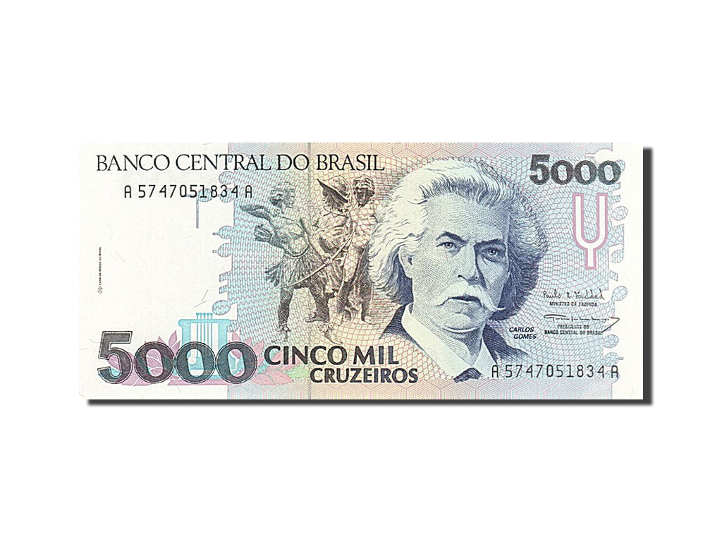 Billete, 5000 Cruzeiros, 1990, Brasil, UNC