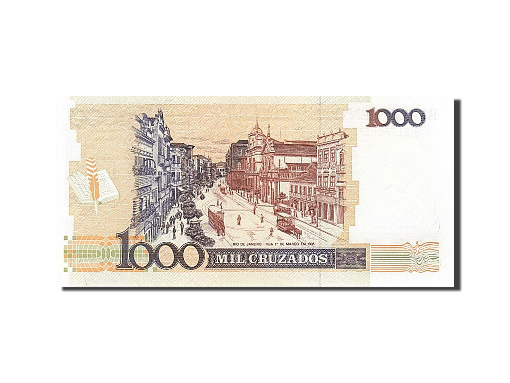 Banknote, Brazil, 1 Cruzado Novo on 1000 Cruzados, 1989, UNC(65-70)