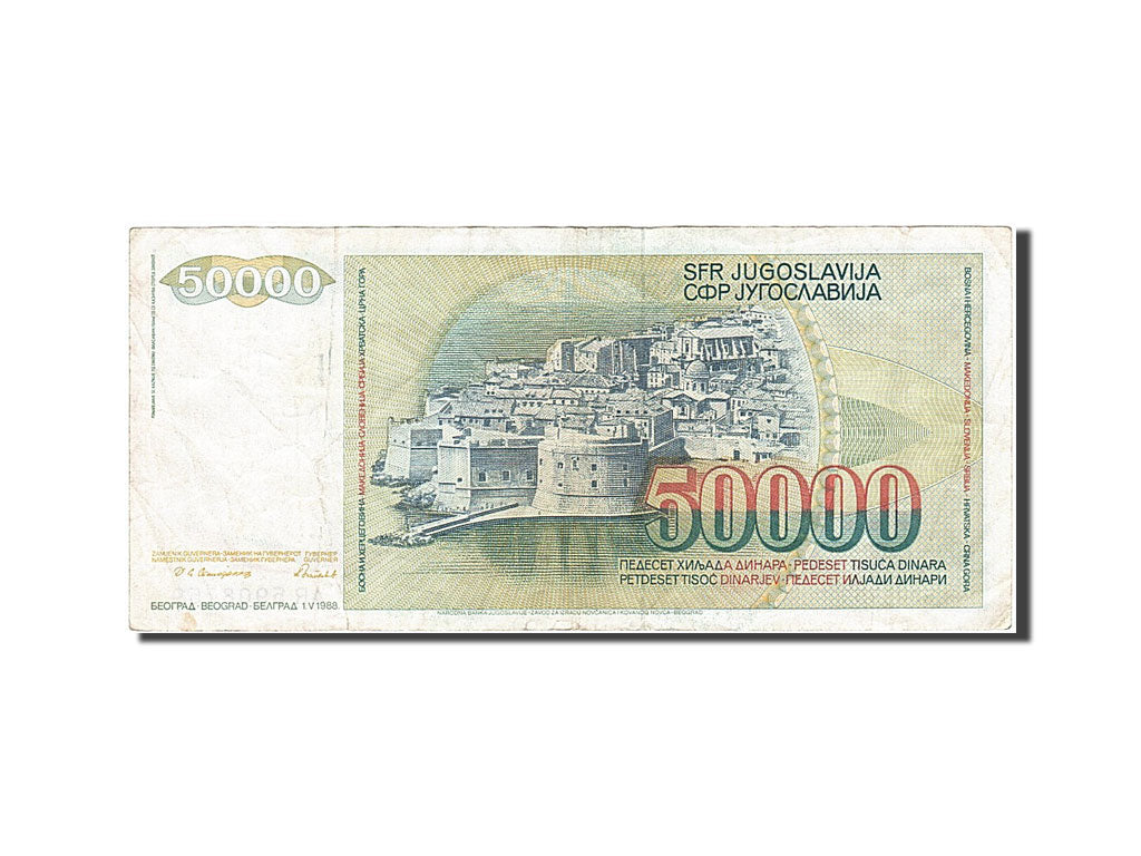 Banconote, Iugoslavia, 50,000 Dinara, 1988, 1988-05-01, BB