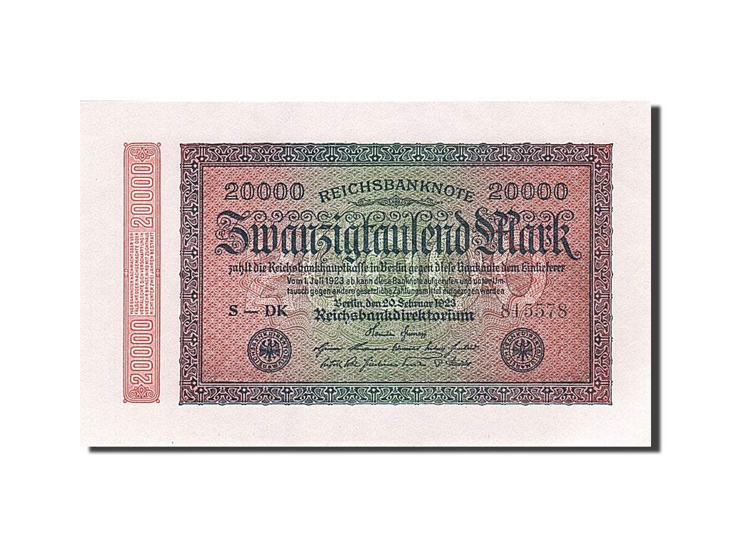 Billete, 20,000 Mark, 1923, Alemania, 1923-02-20, SC