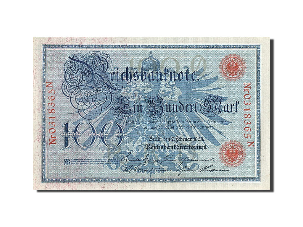 Biljet, Duitsland, 100 Mark, 1908, 1908-02-07, NIEUW