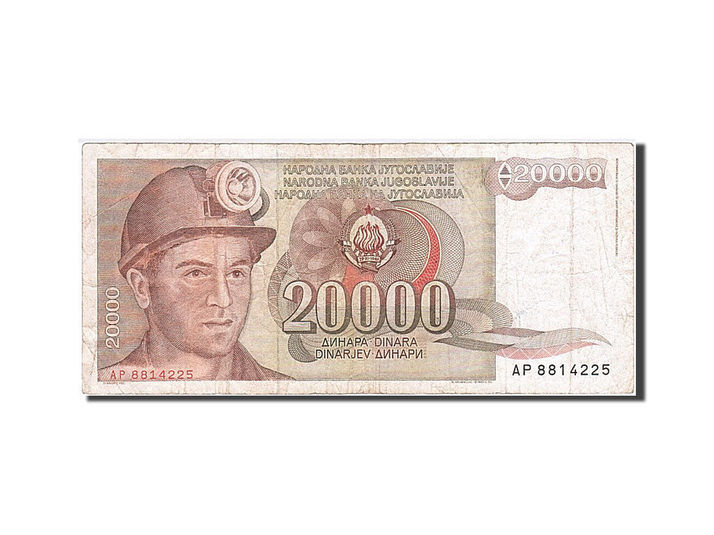Banknote, Yugoslavia, 20,000 Dinara, 1987, 1987-05-01, VF(20-25)