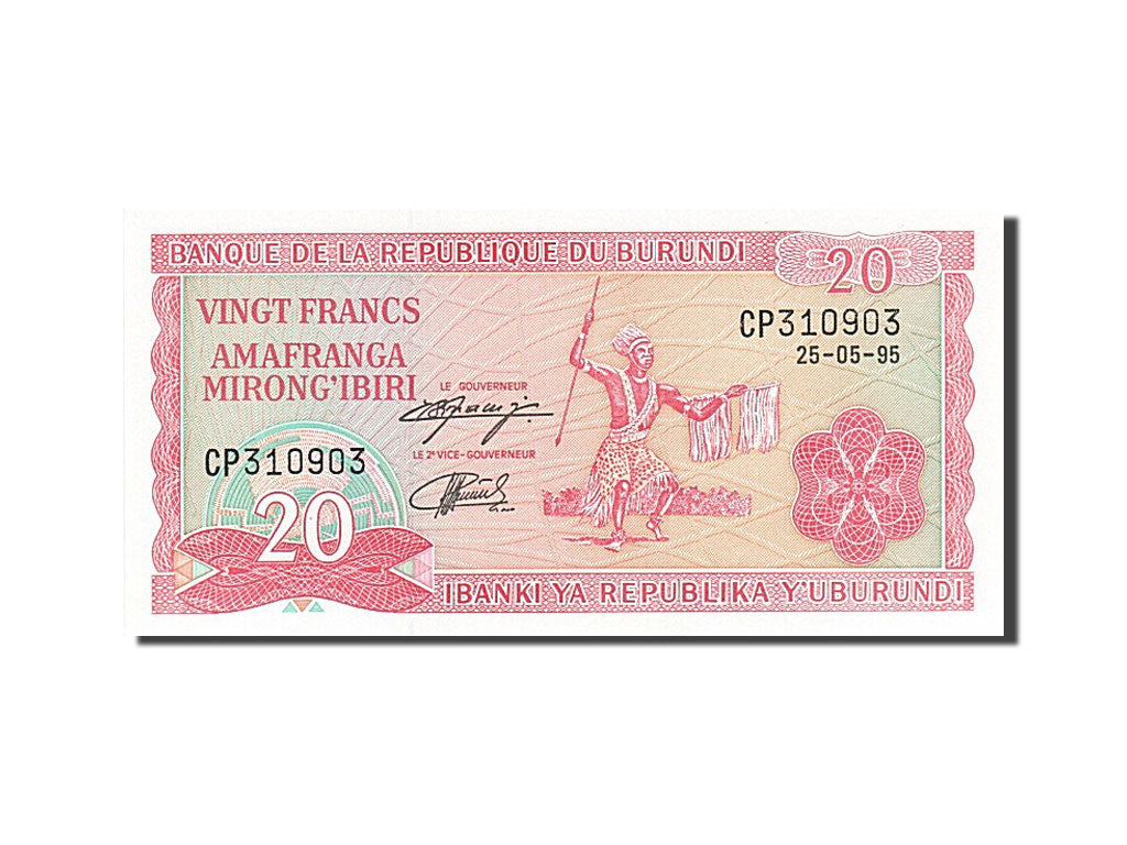 Billete, 20 Francs, 1995, Burundi, 1995-05-25, UNC