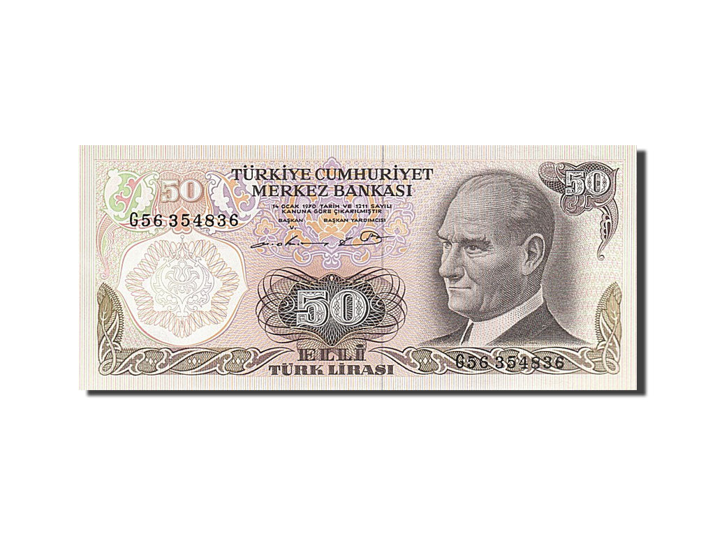 Geldschein, Türkei, 50 Lira, 1976, UNZ-