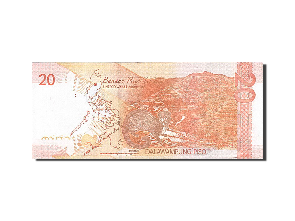 Banknote, Philippines, 20 Piso, 2013, AU(55-58)
