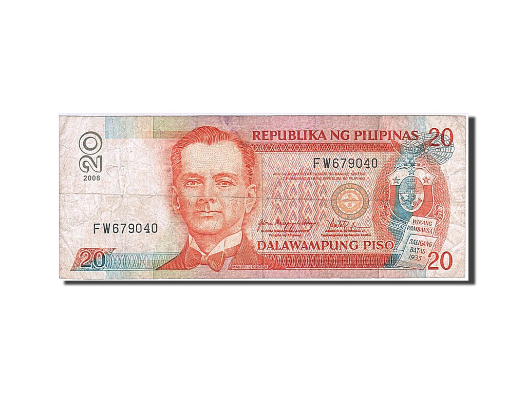 Banknote, Philippines, 20 Piso, 2008, VF(20-25)