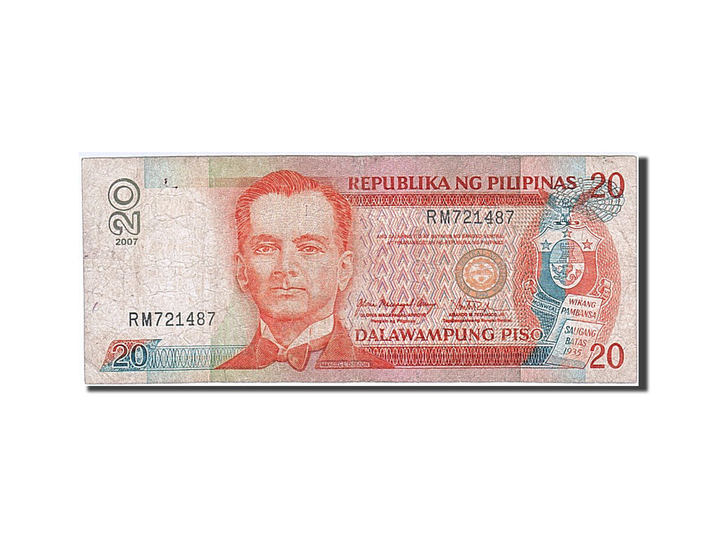 Banknote, Philippines, 20 Piso, 2007, VG(8-10)