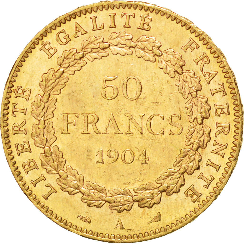 France, 50 Francs, Génie, 1904, Paris, Gold, AU(55-58), Gadoury:1113, KM:831