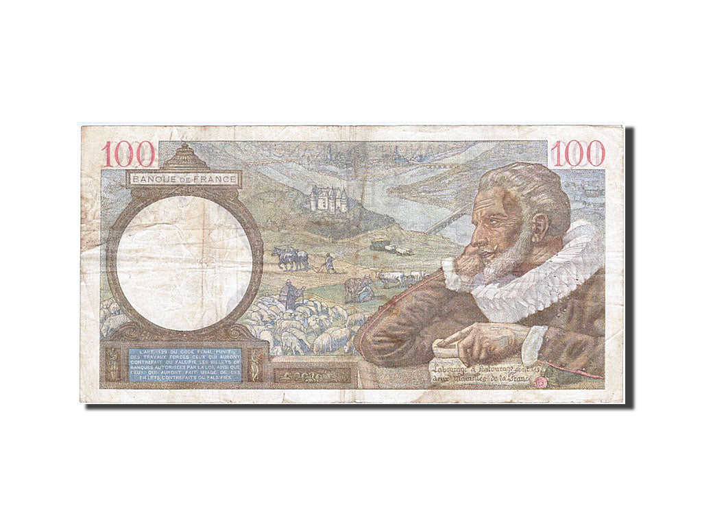 Banknote, France, 100 Francs, 100 F 1939-1942 ''Sully'', 1940, 1940-03-07
