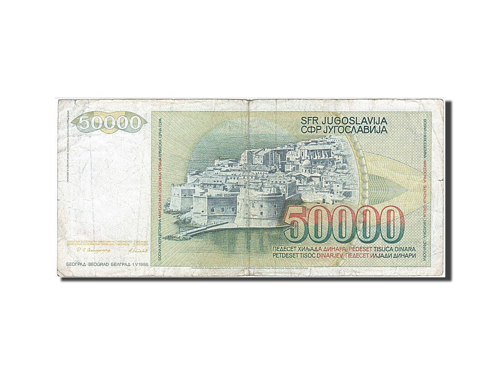 Banknote, Yugoslavia, 50,000 Dinara, 1988, 1988-05-01, VF(20-25)