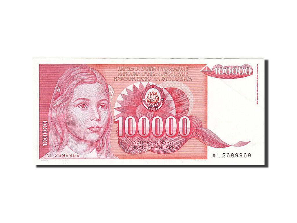 Banconote, Iugoslavia, 100,000 Dinara, 1989, 1989-05-01, BB+