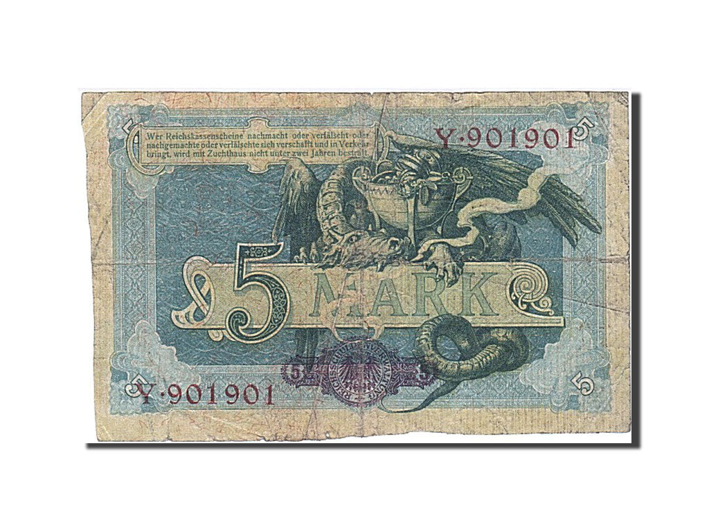 Banknote, Germany, 5 Mark, 1904, 1904-10-31, VG(8-10)