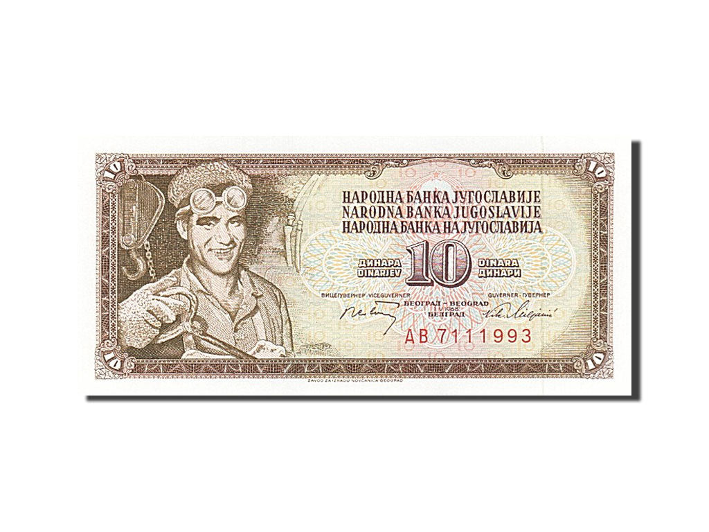 Banconote, Iugoslavia, 10 Dinara, 1968, 1968-05-01, FDS