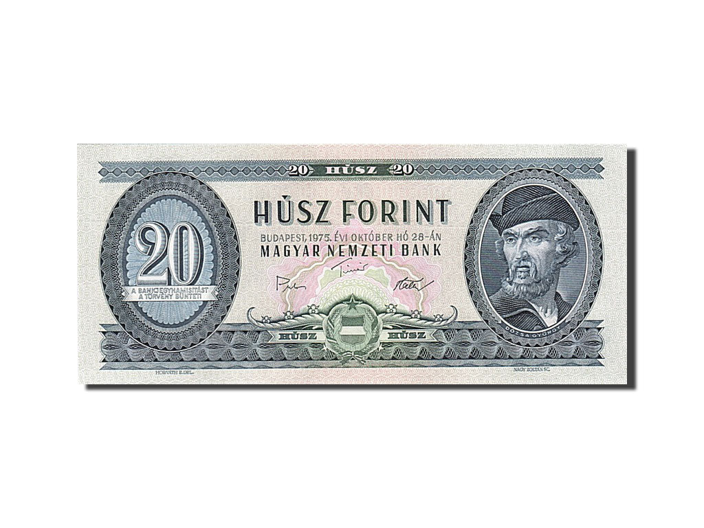 Banknote, Hungary, 20 Forint, 1975, 1975-10-28, UNC(65-70)