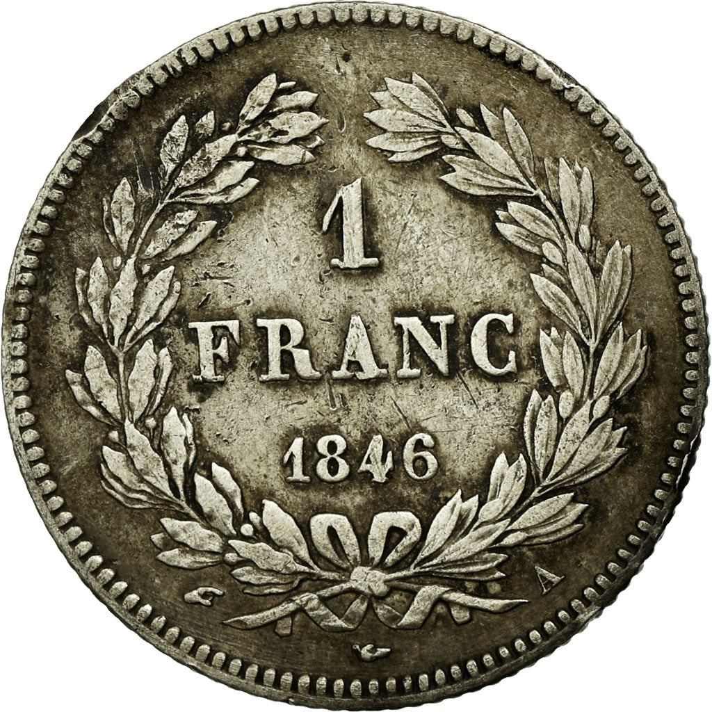France, Franc, Louis-Philippe, 1846, Paris, Silver, VF(30-35), Gadoury:453