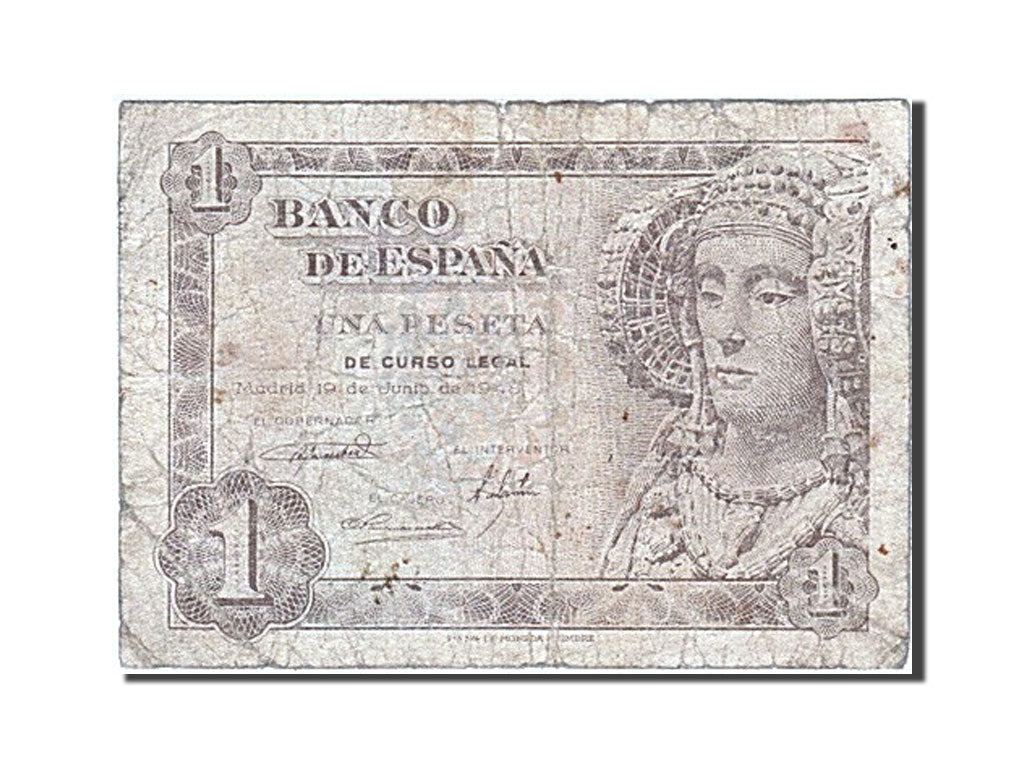 Banknote, Spain, 1 Peseta, 1948, 1948-06-19, VG(8-10)