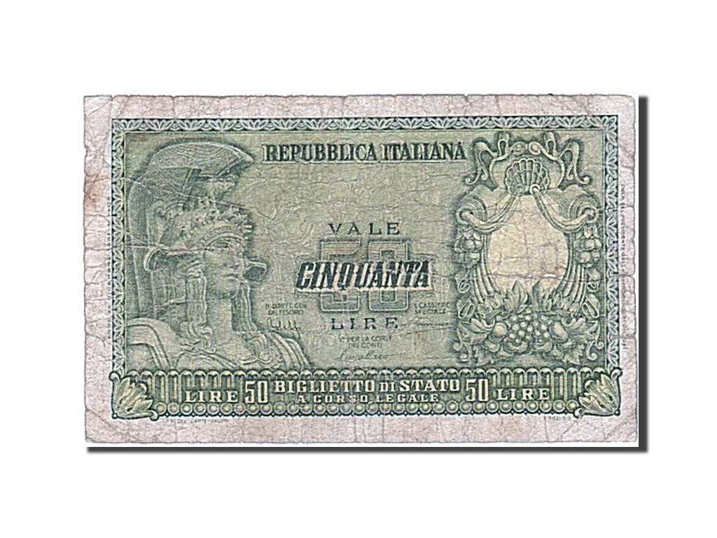 Banknote, Italy, 50 Lire, 1951, 1951-12-31, VG(8-10)