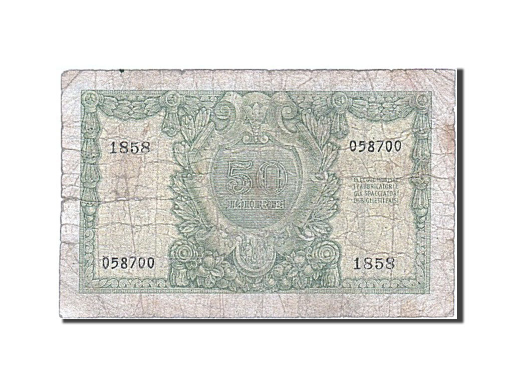 Banknote, Italy, 50 Lire, 1951, 1951-12-31, VG(8-10)