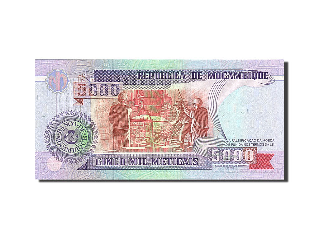 Banknote, Mozambique, 5000 Meticais, 1991, 1991-06-16, UNC(65-70)