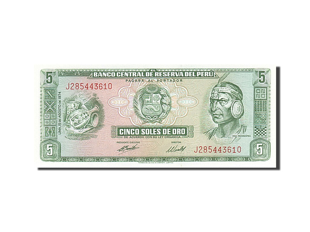 Banknote, Peru, 5 Soles De Oro, 1974, 1974-08-15, UNC(65-70)