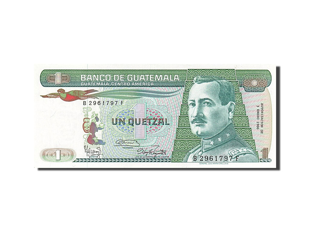 Geldschein, Guatemala, 1 Quetzal, 1986, 1986-01-03, UNZ-