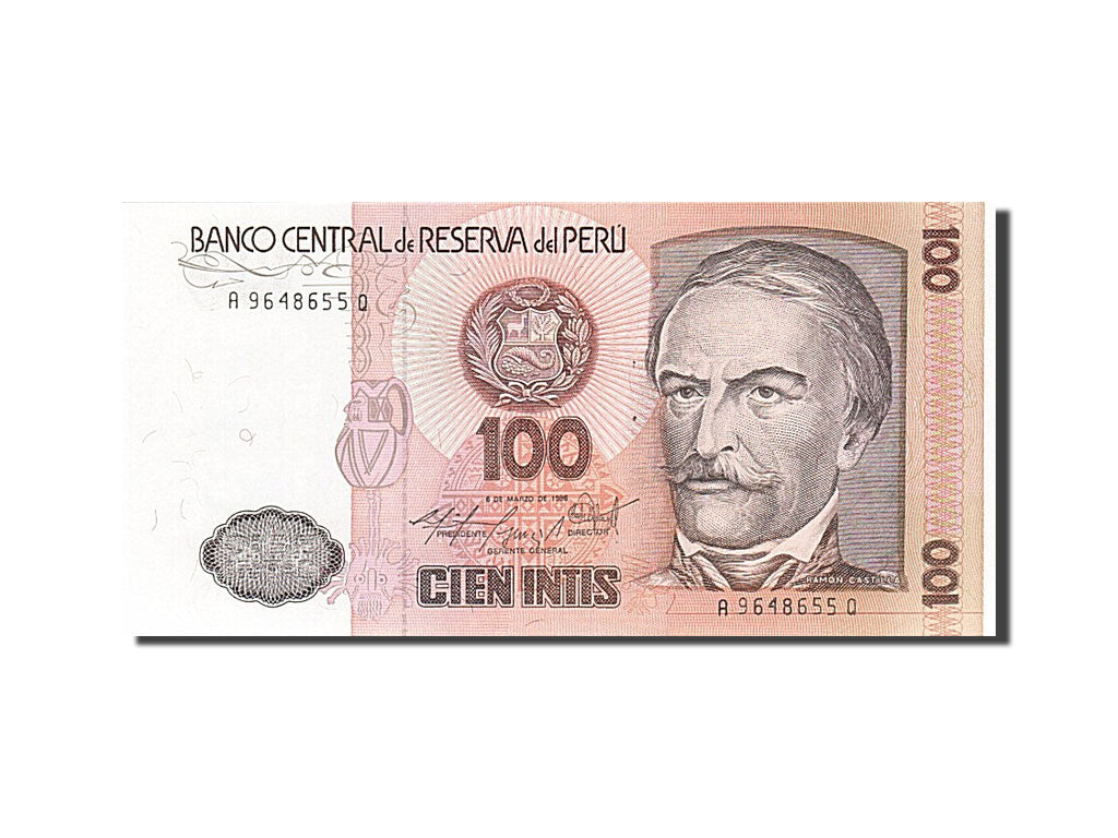 Geldschein, Peru, 100 Intis, 1986, 1986-03-06, UNZ