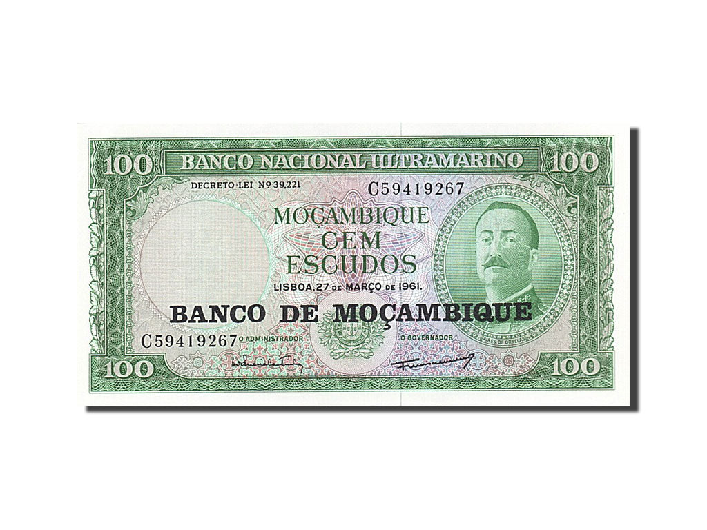 Geldschein, Mosambik, 100 Escudos, 1961, 1961-03-27, UNZ-