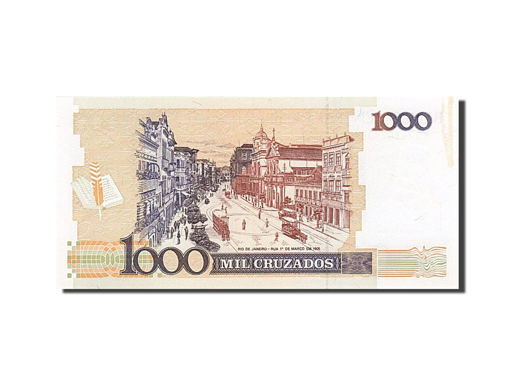 Banknot, Brazylia, 1 Cruzado Novo on 1000 Cruzados, 1989, UNC(65-70)