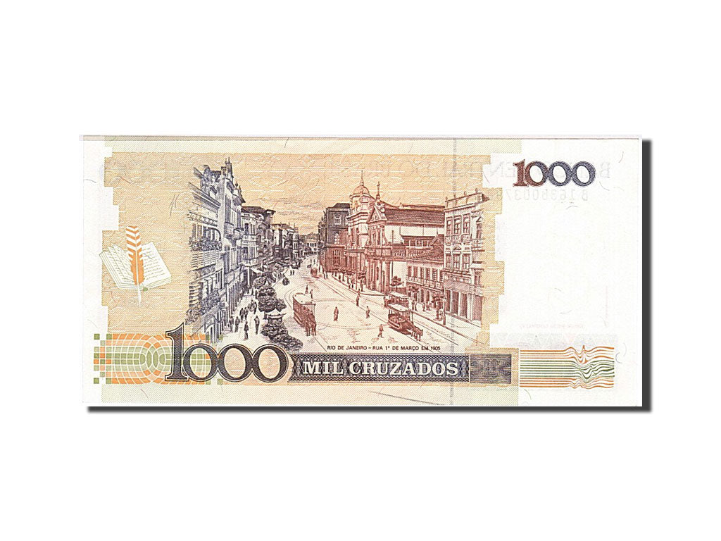 Banknot, Brazylia, 1 Cruzado Novo on 1000 Cruzados, UNC(60-62)
