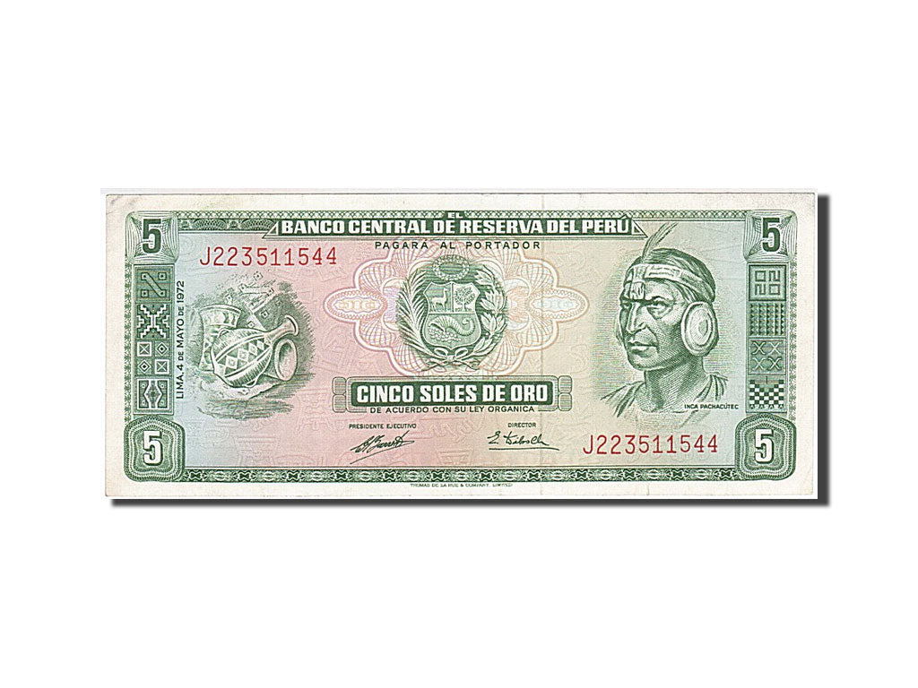 Geldschein, Peru, 5 Soles De Oro, 1972, 1972-05-04, VZ