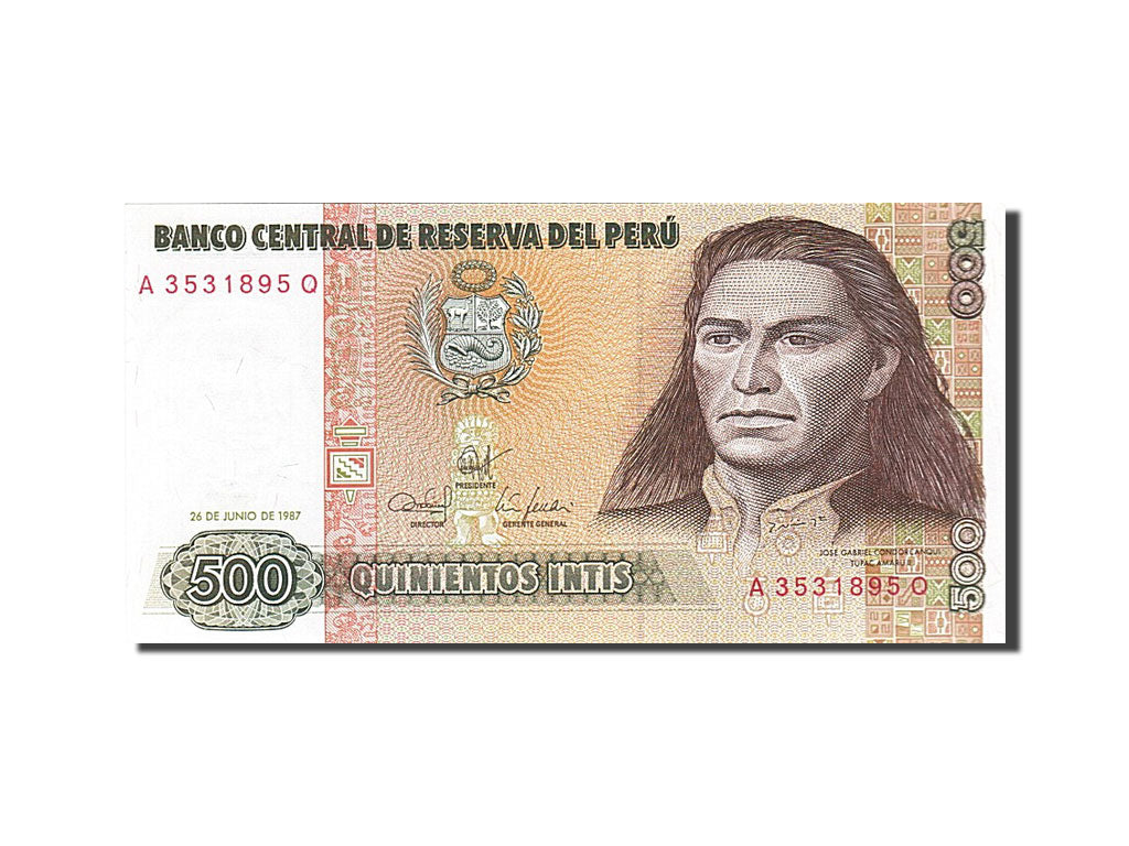Banknot, Peru, 500 Intis, 1987, 1987-06-26, UNC(63)