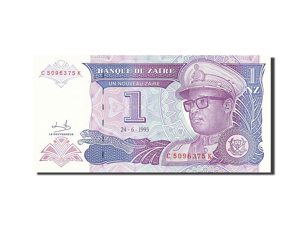 Banknote, Zaire, 1 Nouveau Zaïre, 1993, 1993-06-24, UNC(63)