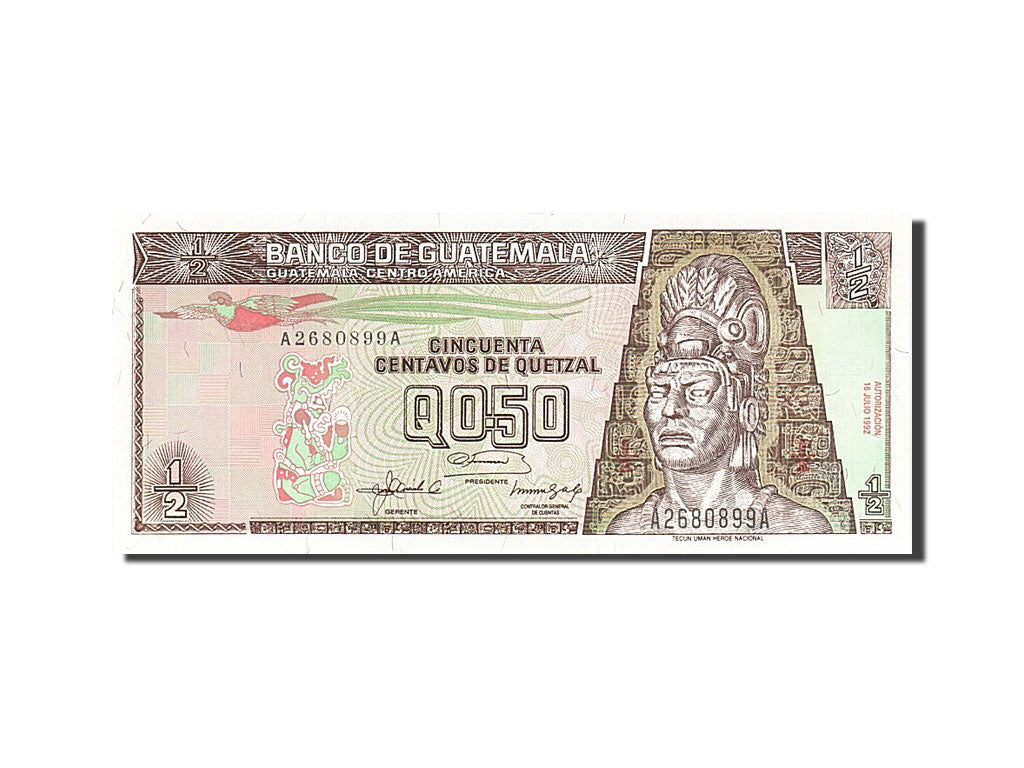 Geldschein, Guatemala, 1/2 Quetzal, 1992, 1992-02-14, UNZ