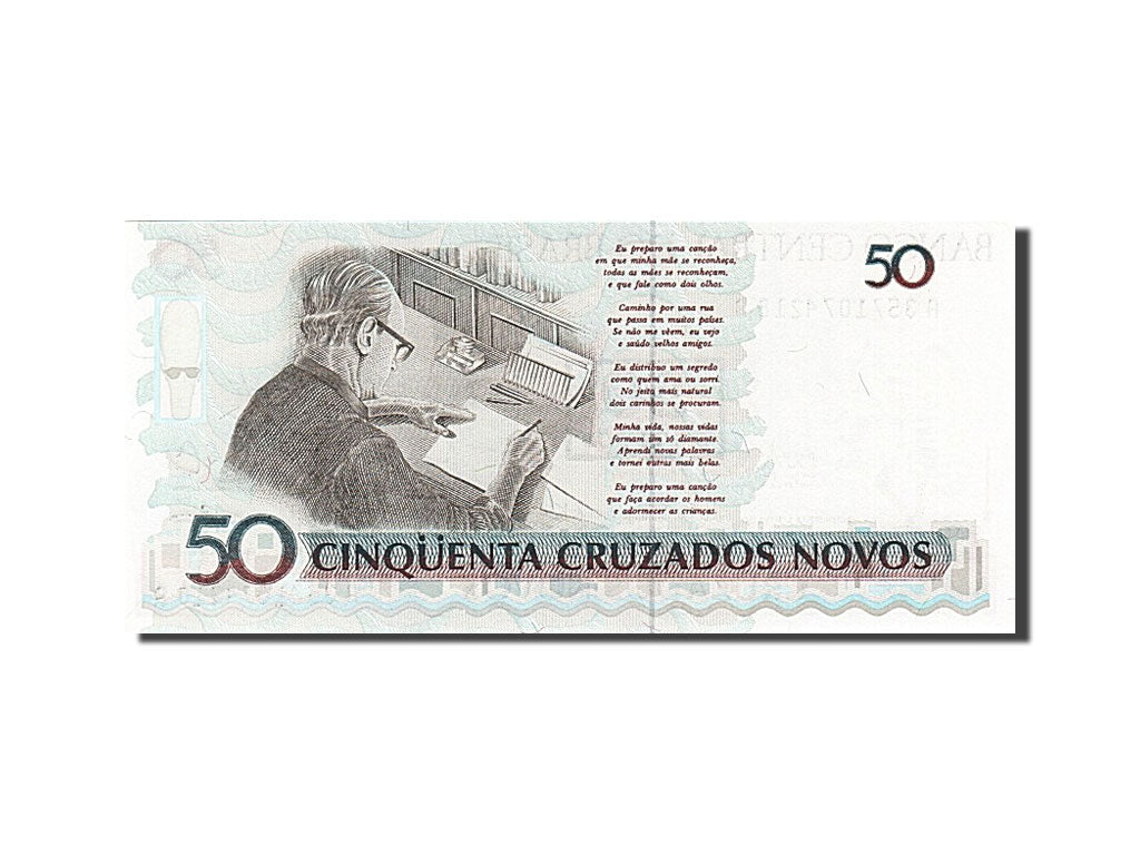 Banknote, Brazil, 50 Cruzados Novos, 1990, UNC(65-70)