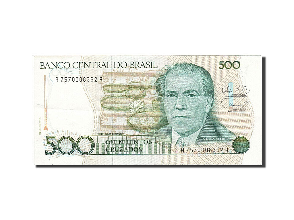 Banknot, Brazylia, 500 Cruzados, 1988, AU(50-53)