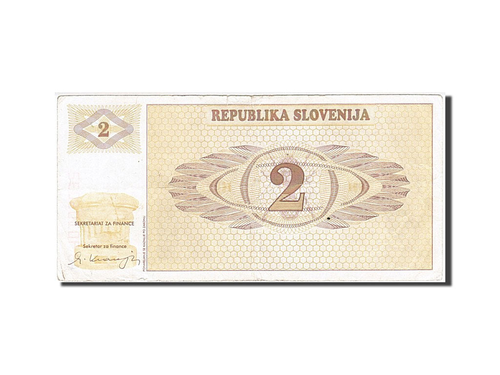 Banconote, Slovenia, 2 (Tolarjev), 1990, MB