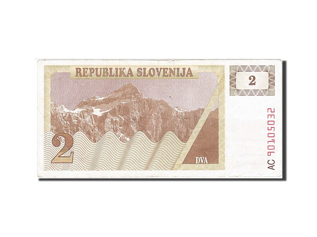 Banconote, Slovenia, 2 (Tolarjev), 1990, MB