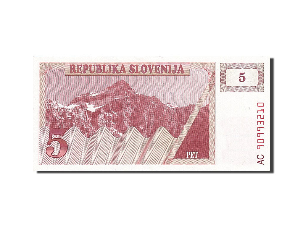 Banconote, Slovenia, 5 (Tolarjev), 1990, SPL