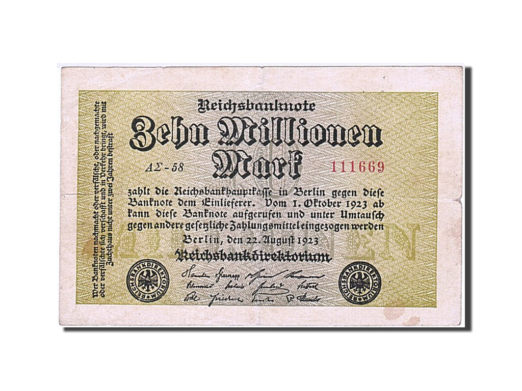 Banknote, Germany, 10 Millionen Mark, 1923, 1923-08-22, VF(20-25)