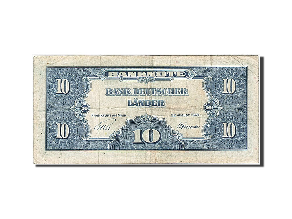 Geldschein, Bundesrepublik Deutschland, 10 Deutsche Mark, 1949, 1949-08-22, S