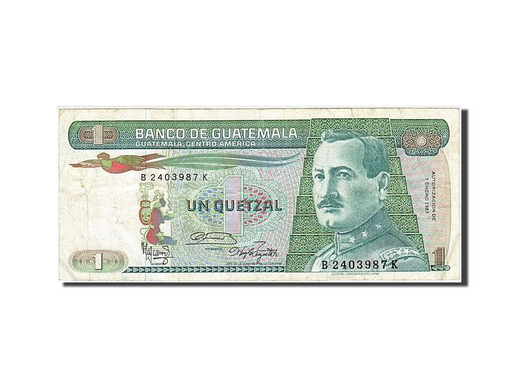 Billete, 1 Quetzal, 1987, Guatemala, 1987-01-07, MBC