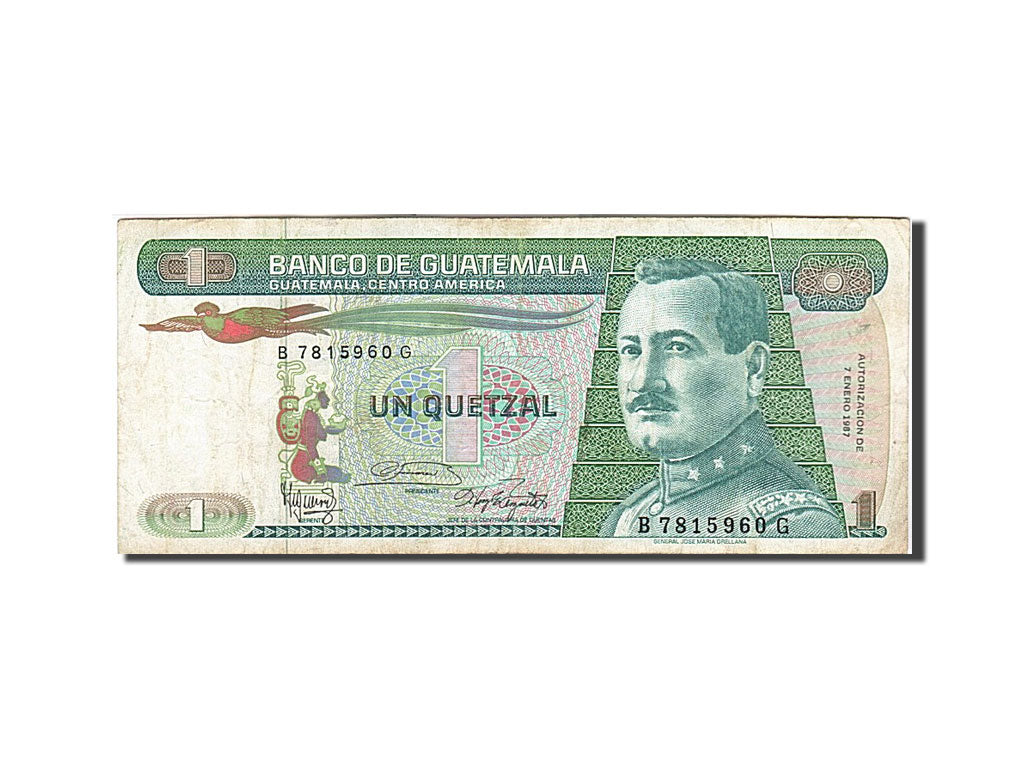 Billet, Guatemala, 1 Quetzal, 1987, 1987-01-07, TTB+