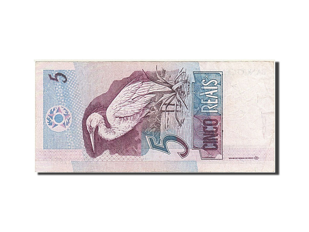 Banknot, Brazylia, 5 Reais, 1997, EF(40-45)