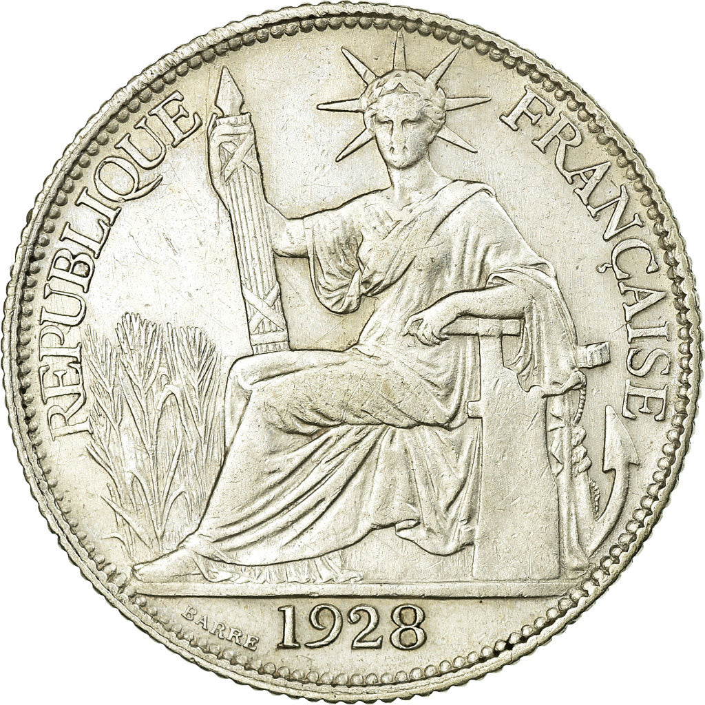 Indocina francese, 20 Cents, 1928, Paris, Argento, BB+, Lecompte:228