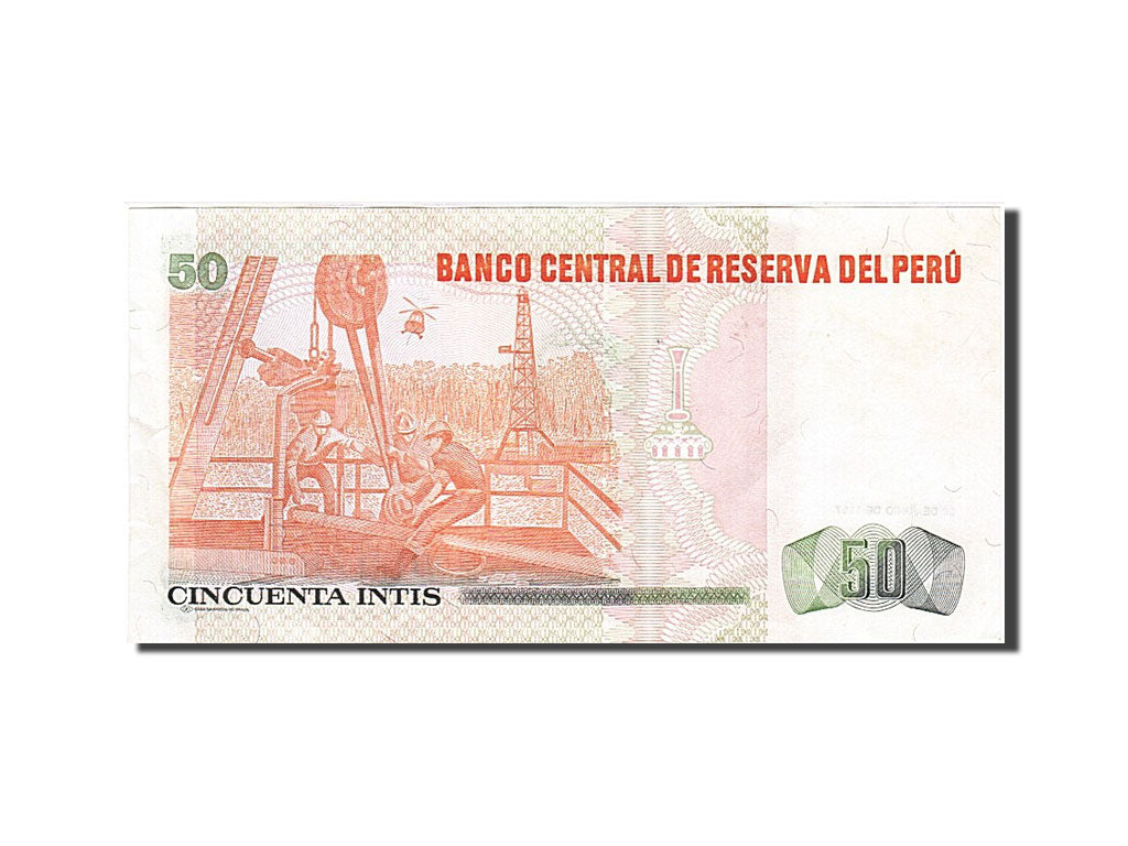 Biljet, Peru, 50 Intis, 1987, 1987-06-26, TTB