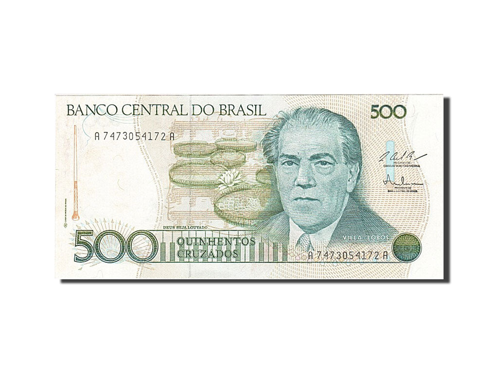 Biljet, Brazilië, 500 Cruzados, 1988, SUP+